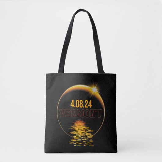 Vermont Total Solar Eclipse April 8 2024 Verenigde Tote Bag (Voorkant)