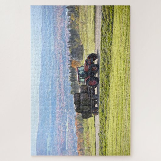 Vermont Tractor Hauling Hay Bales Legpuzzel (Verticaal)