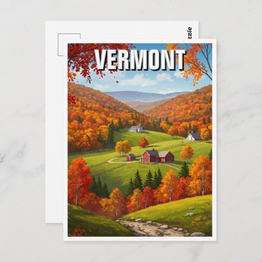 Vermont Travel Briefkaart (Voorkant / Achterkant)