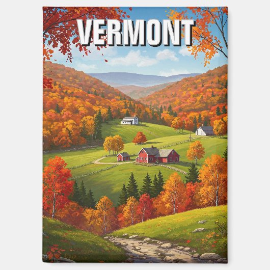 Vermont Travel Magneet (Voorkant)