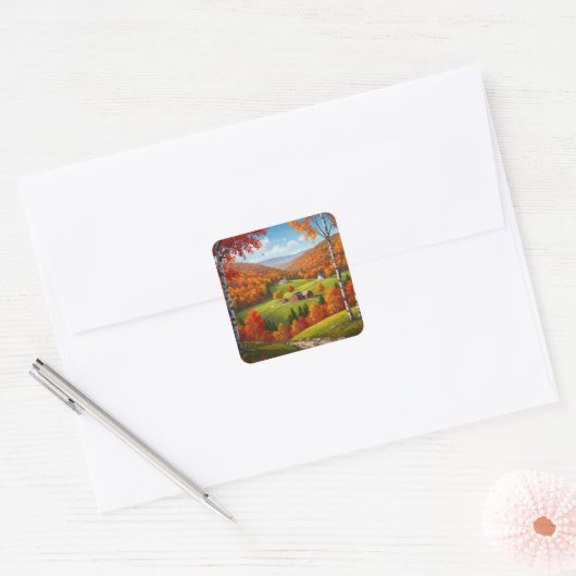 Vermont Travel Vierkante Sticker (Envelop)