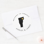 Vermont Trouw Welkom Sticker Label, Zwart, Goud (Envelop)