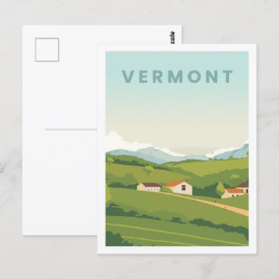 Vermont USA Beroemde Reisplaats Illustratie Briefkaart