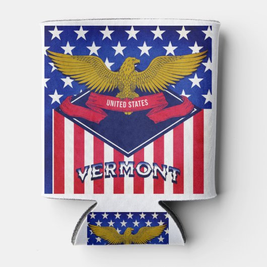 Vermont USA Flag Blikjeskoeler (Voorkant)