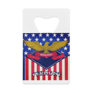 Vermont USA Flag Creditkaart Flessenopener