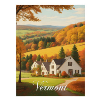 Vermont USA herfstscene Perfect Poster