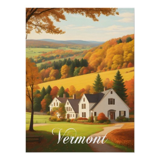 Vermont USA herfstscene Perfect Poster (Voorkant)