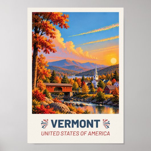 Vermont USA – Oude Reisposter Poster (Voorkant)