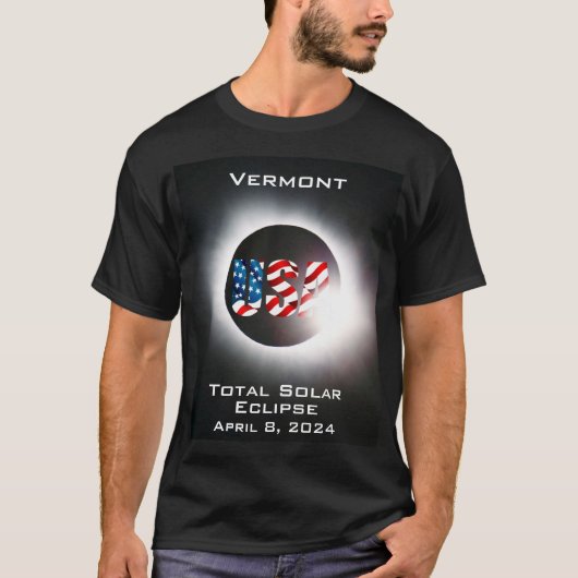 Vermont USA Totale zonsverduistering 8 april 2024 T-shirt (Voorkant)