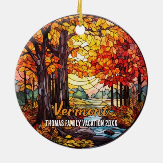 Vermont vakantie souvenir keramisch ornament (Achterkant)