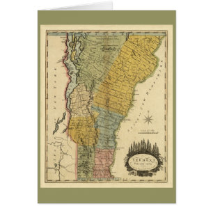 Vermont, van de werkelijke enquête - kaart 1814