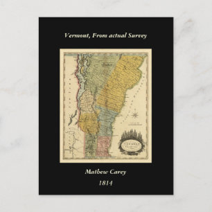 Vermont, van de werkelijke enquête - kaart 1814