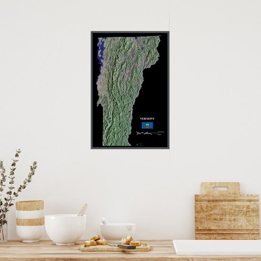 Vermont van het ruimtesatellietposter poster (Keuken)