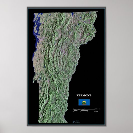 Vermont vanuit de ruimte satellietposter poster (Voorkant)