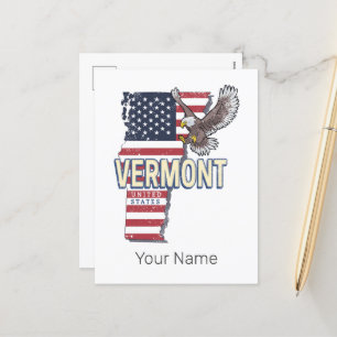 Vermont Verenigde Staten Retro State Kaart  Vereni