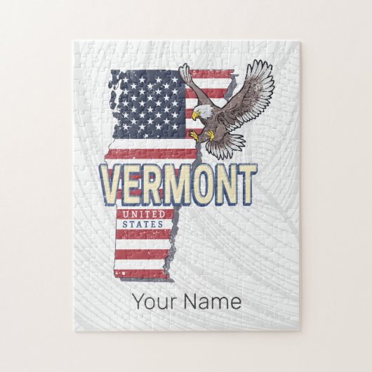 Vermont Verenigde Staten Retro State Kaart  Vereni Legpuzzel (Verticaal)