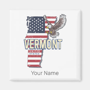 Vermont Verenigde Staten Retro State Kaart Vereni Magneet
