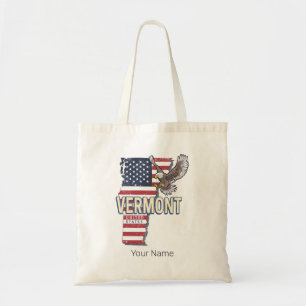 Vermont Verenigde Staten Retro State Kaart Vereni Tote Bag