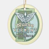 Vermont Verpleegster Caduceus Keramisch Ornament (Links)