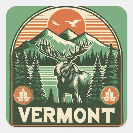 Vermont Vierkante Sticker (Voorkant)