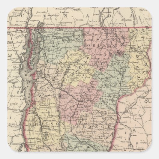 Vermont Vierkante Sticker (Voorkant)