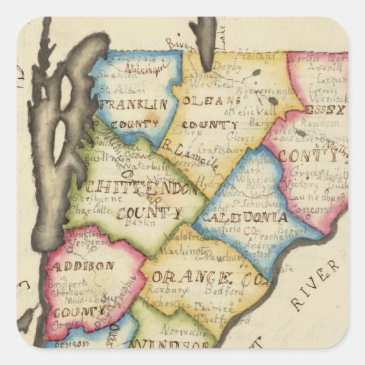 Vermont Vierkante Sticker (Voorkant)