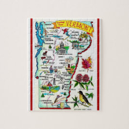 Vermont Vintage 8x10 Map Puzzel