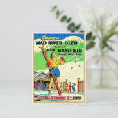 Vermont vintage-reisskiën briefkaart (Staand voorkant)