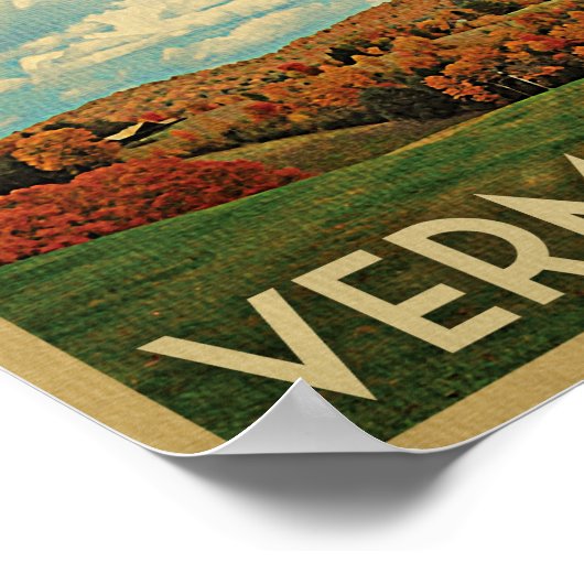 Vermont Vintage Travel Poster Boerderij najaar (Hoek)