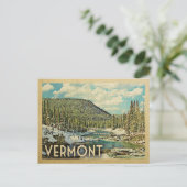 Vermont Vintage Travel Snowy Winter Natuur Briefkaart (Staand voorkant)