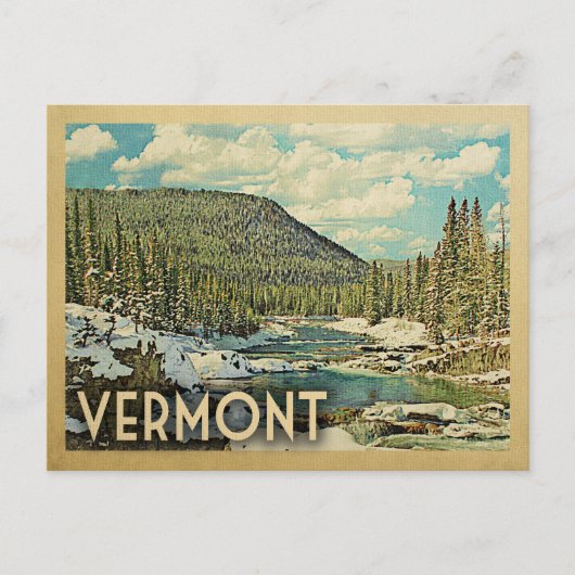Vermont Vintage Travel Snowy Winter Natuur Briefkaart (Voorkant)