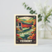 Vermont | Vintage van patriottische spirit Briefkaart (Staand voorkant)