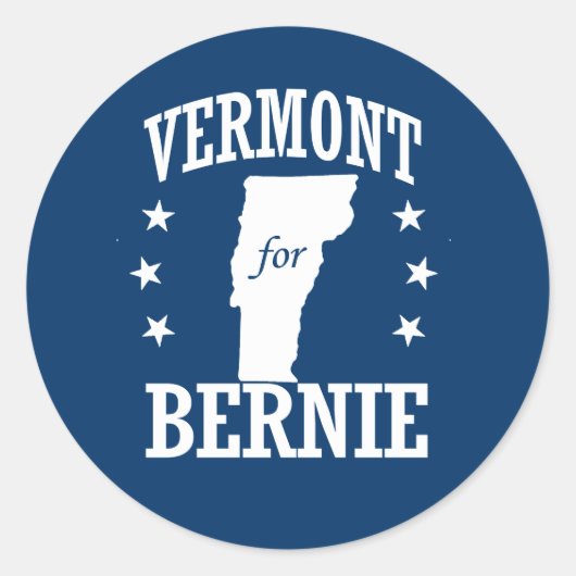 VERMONT VOOR BERNIE RONDE STICKER (Voorkant)