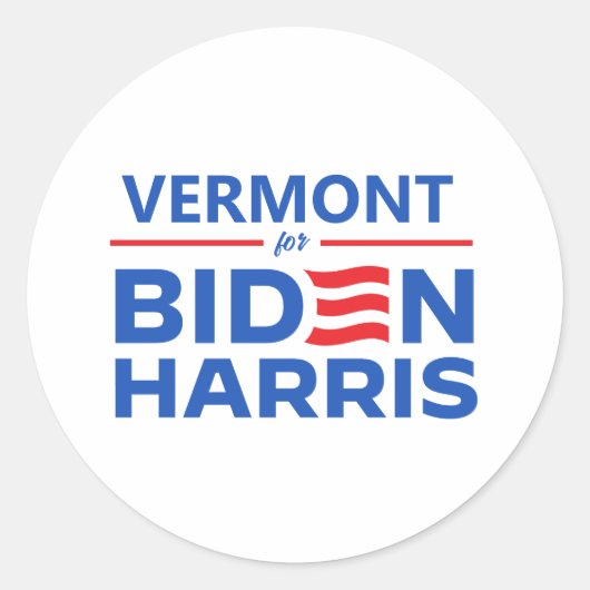 Vermont voor Biden Harris Ronde Sticker (Voorkant)