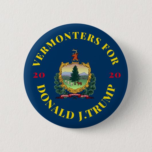 Vermont voor Donald Trump 2020 Ronde Button 5,7 Cm (Voorkant)