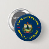 Vermont voor Donald Trump 2020 Ronde Button 5,7 Cm (Voorkant /achterkant)