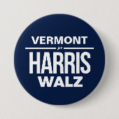 Vermont voor Harris Walz Ronde Button 7,6 Cm (Voorkant)