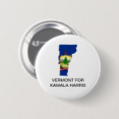 VERMONT voor Kamala Harris 2024 Button (Voorkant /achterkant)