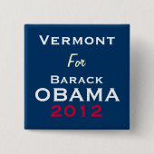 VERMONT voor OBAMA 2012 Campaign Button (Voorkant)