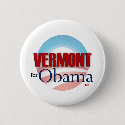 VERMONT voor Obama Ronde Button 5,7 Cm (Voorkant)