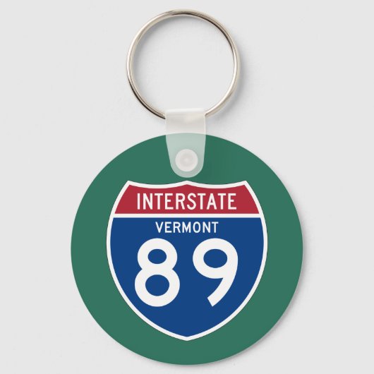 Vermont VT I-89 Interstate Highway Shield - Sleutelhanger (Voorkant)