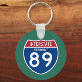 Vermont VT I-89 Interstate Highway Shield - Sleutelhanger (Voorkant)