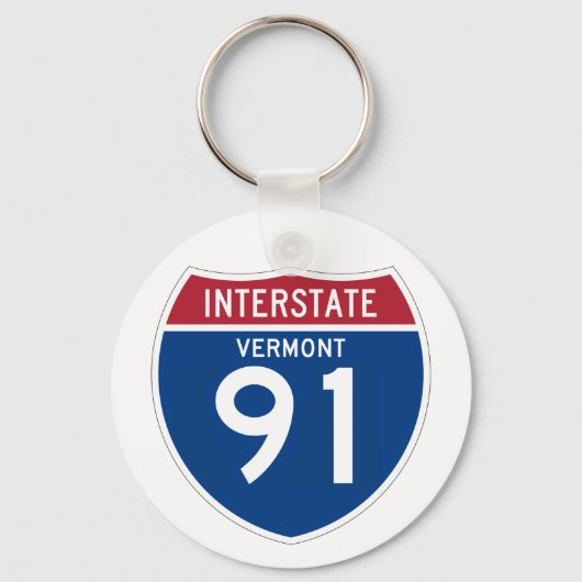 Vermont VT I-91 Interstate Highway Shield - Sleutelhanger (Voorkant)