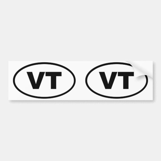 Vermont VT ovaal Bumpersticker (Voorkant)