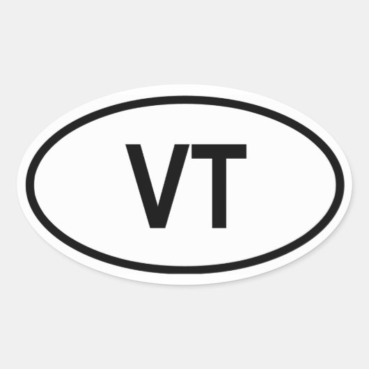 Vermont "VT" Ovale Sticker (Voorkant)