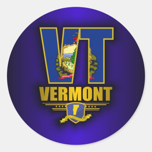 Vermont (VT) Ronde Sticker (Voorkant)