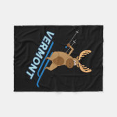 Vermont _ Vt Skiing Moose Winter Shirt Fleece Deken (Voorkant (Horizontaal))