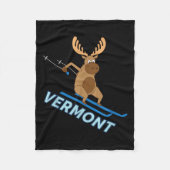 Vermont _ Vt Skiing Moose Winter Shirt Fleece Deken (Voorkant)