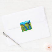 Vermont Walvisstaarten met Zonnebloemen Sticker (Envelop)