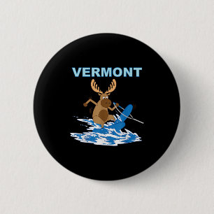 Vermont Waterskiën Moose Lake Vakantie Ronde Button 5,7 Cm